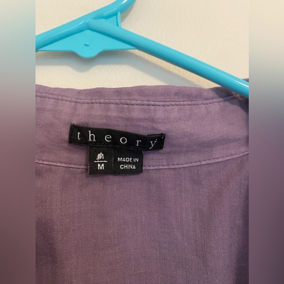 Theory lavender popover style blouse size medium - Picture 4 of 7